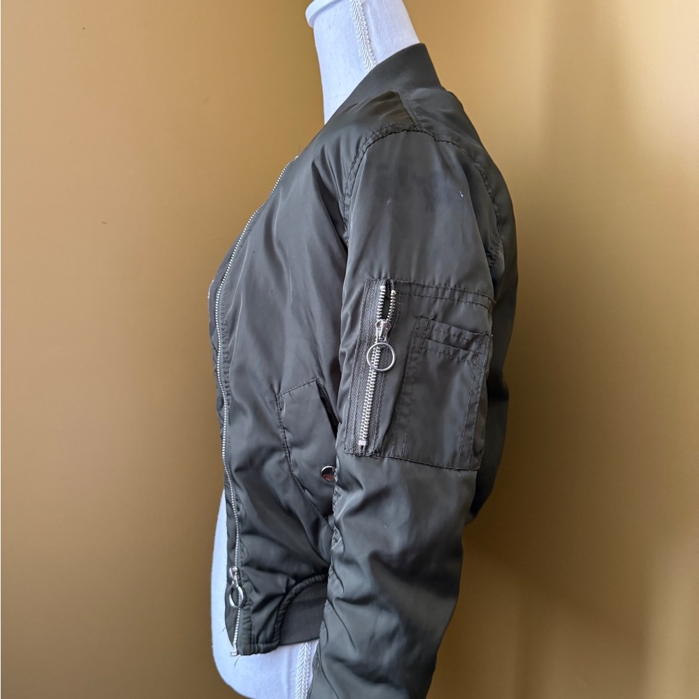 Bershka Olive Green Women's Bomber Jacket